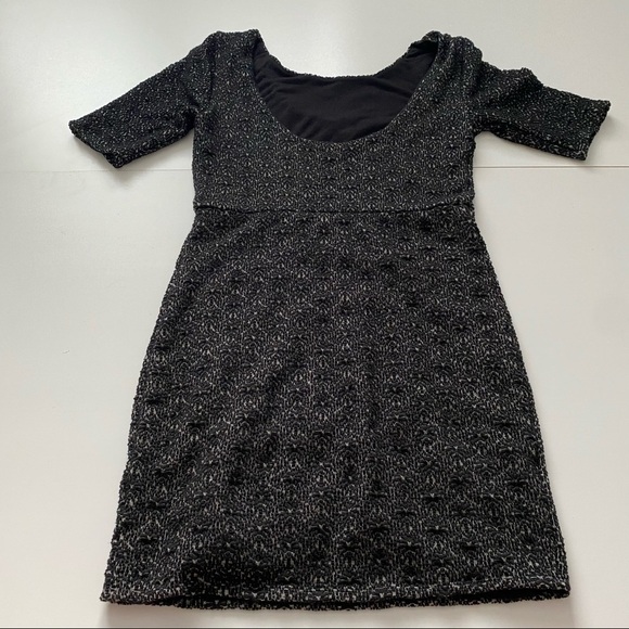 Free people dress black Xs mini lace knit - Picture 6 of 6